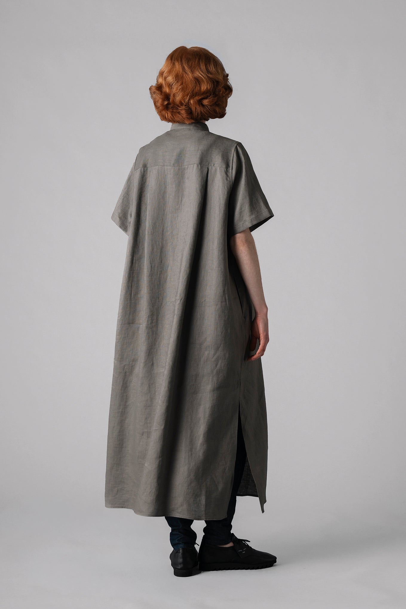 LINEN MAXI SHIRT DRESS