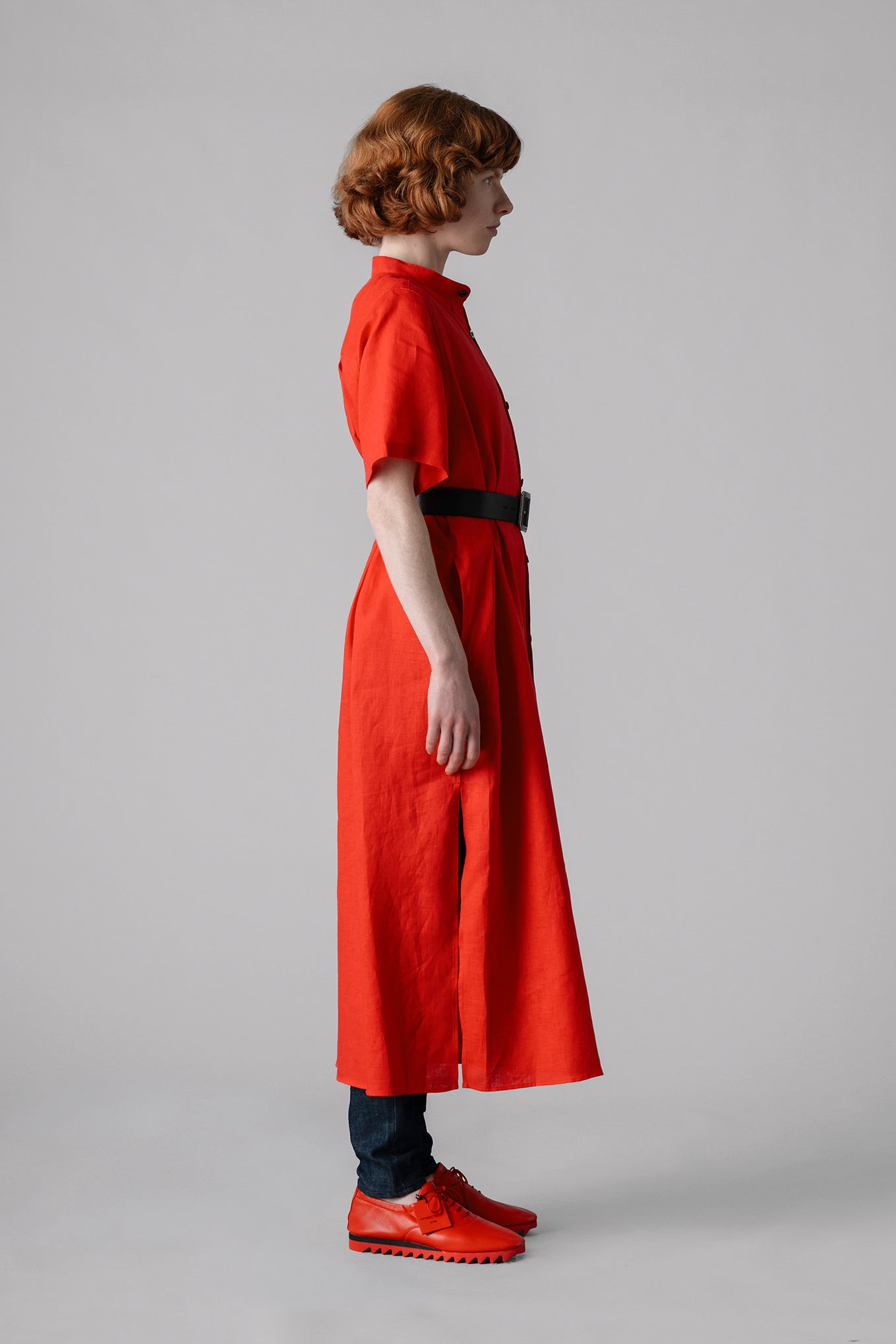 LINEN MAXI SHIRT DRESS