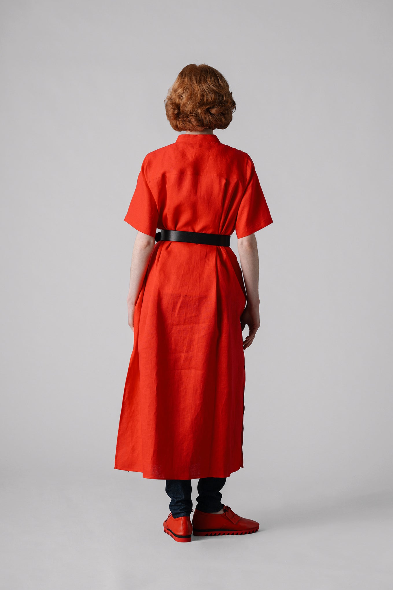 LINEN MAXI SHIRT DRESS