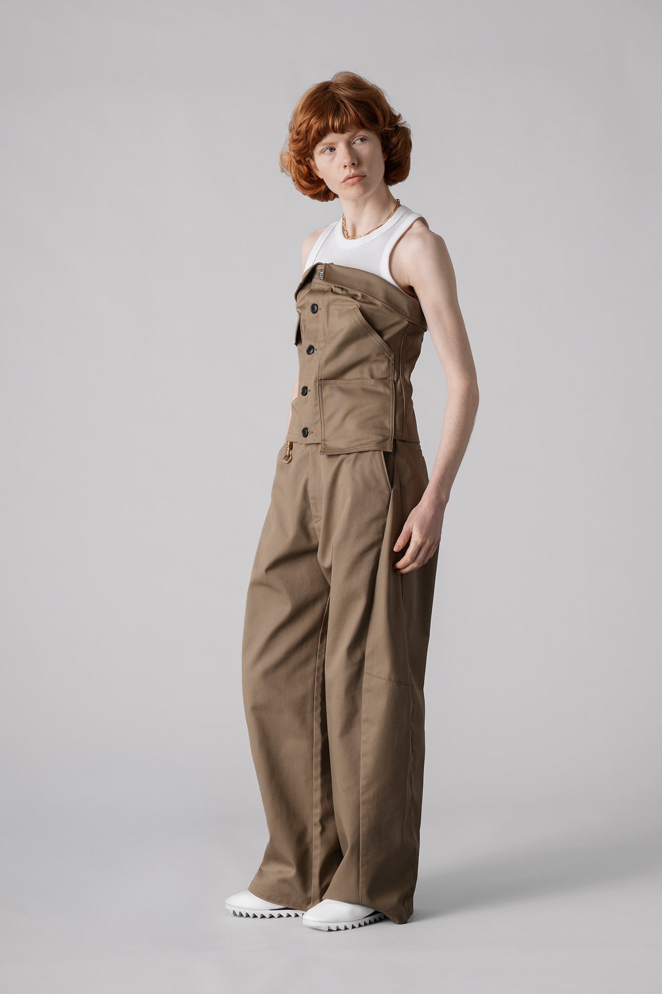 T/C WORK STRAPLESS TOP